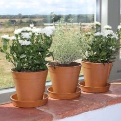 Bambukruka 15 Cm Terrakotta, 5-pack -Meyer Sales Shop planteringskrukor och fat i bambu terrakottafarg